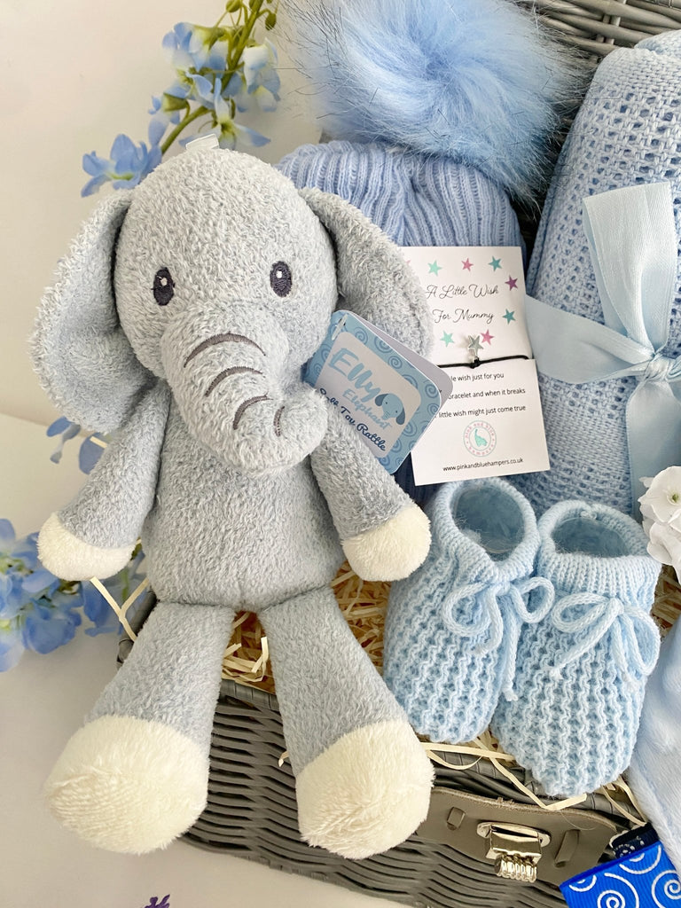 Personalised Baby Boy Hamper - Elly The Elephant - Pink and Blue Hampers