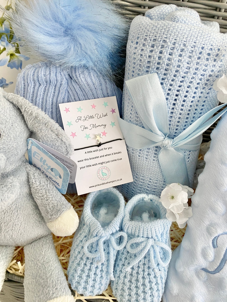 Personalised Baby Boy Hamper - Elly The Elephant - Pink and Blue Hampers