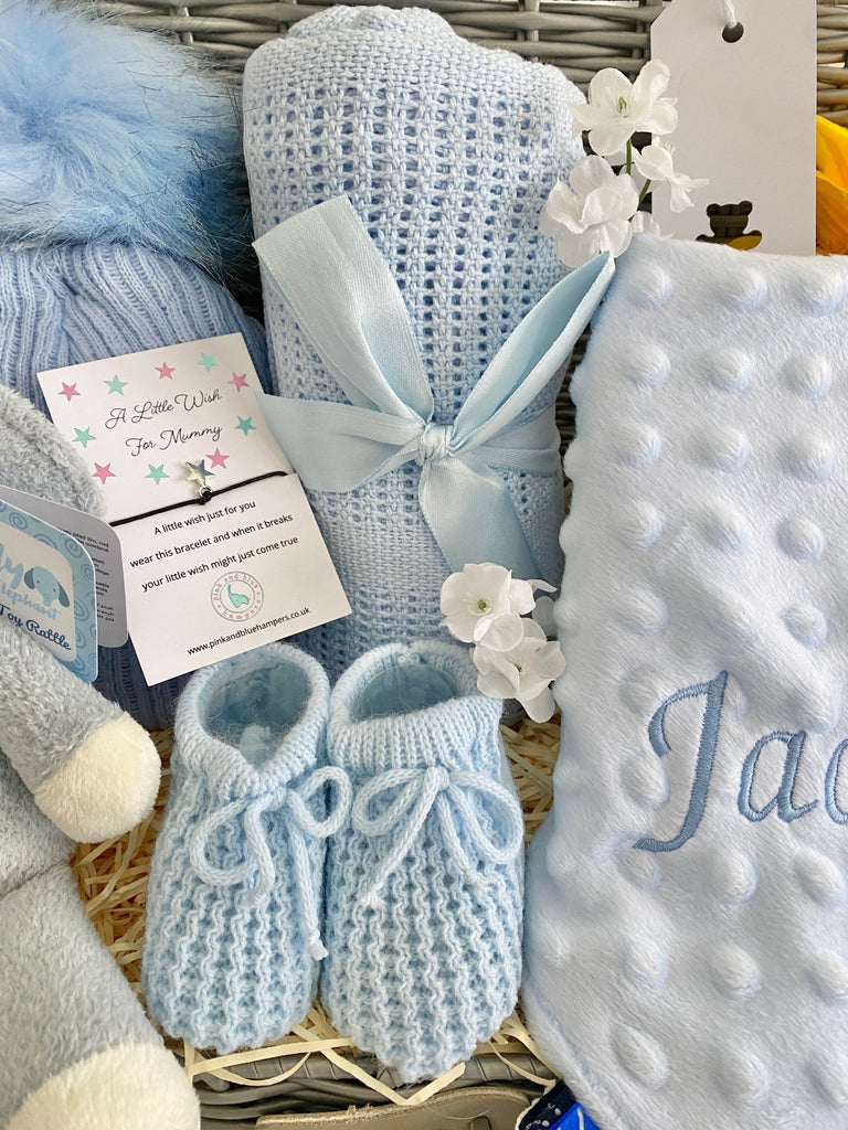 Personalised Baby Boy Hamper - Elly The Elephant - Pink and Blue Hampers