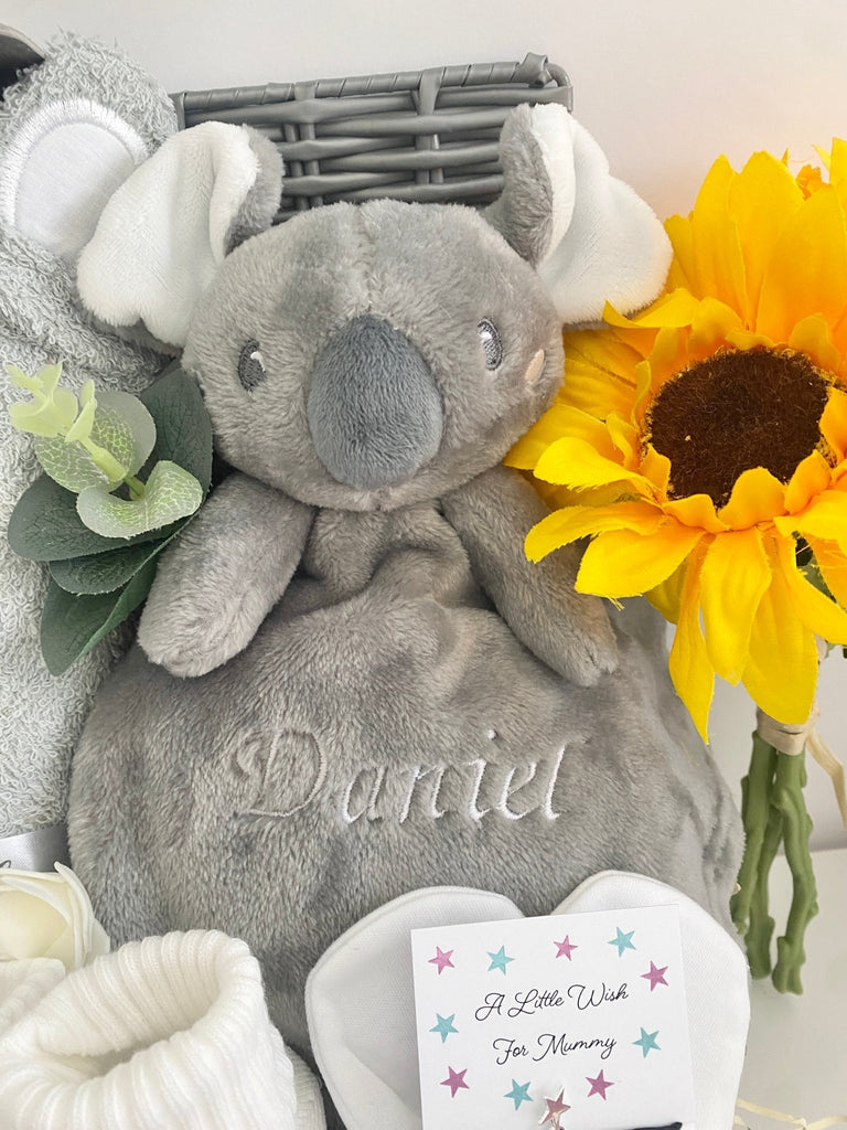 Personalised Baby Shower Gift - Cuddle With Koala - Pink and Blue Hampers