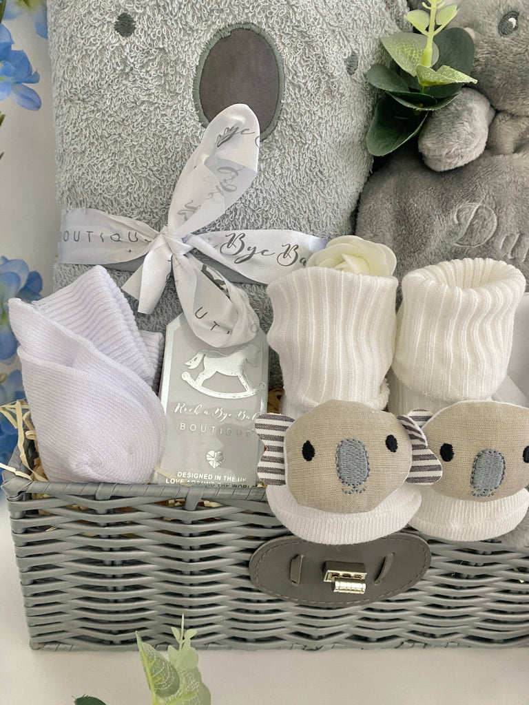 Personalised Baby Shower Gift - Cuddle With Koala - Pink and Blue Hampers