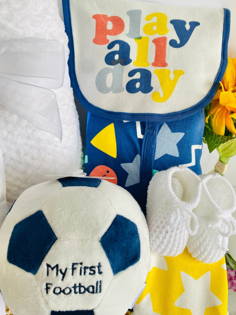 Play All Day Baby Hamper With My First Football Rattle - Pink and Blue Hampers