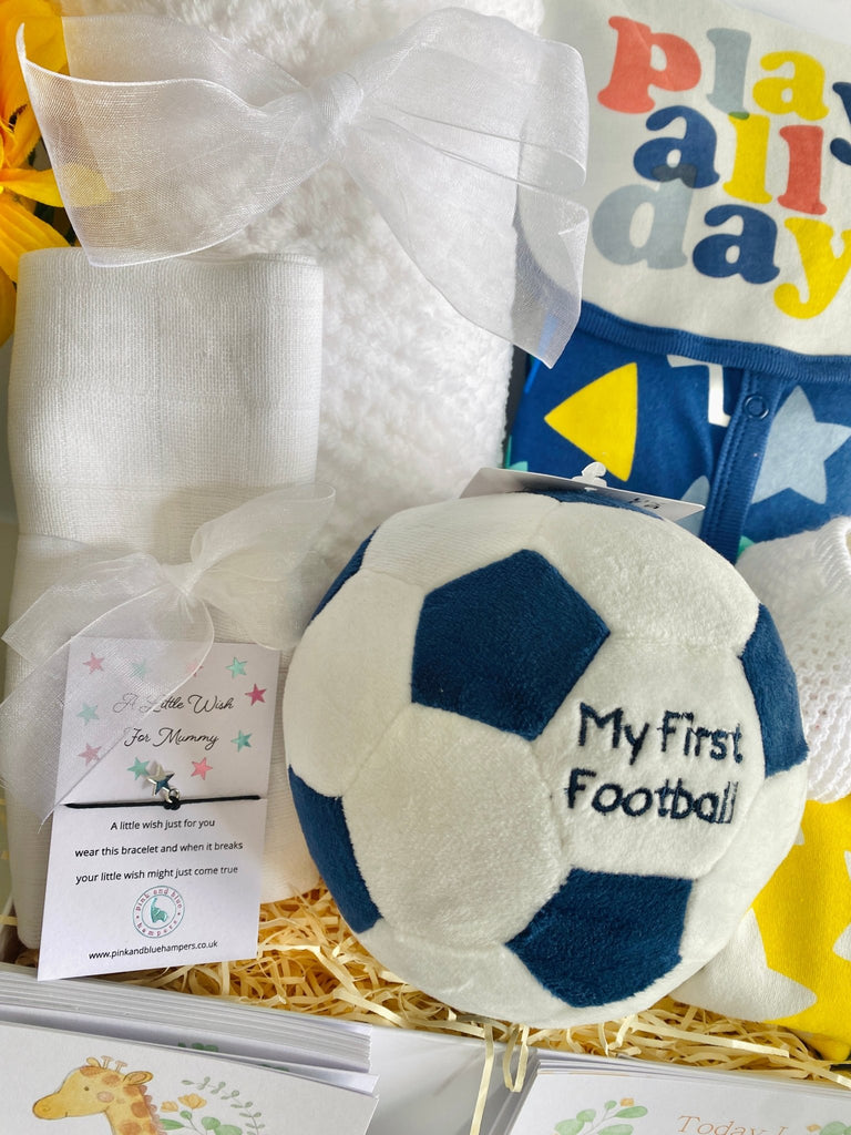 Play All Day Baby Hamper With My First Football Rattle - Pink and Blue Hampers