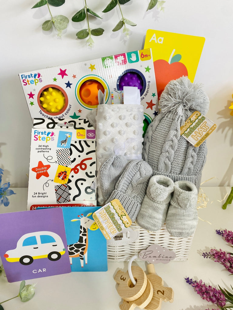 Sensory Baby Toy Gift Hamper Basket - Pink and Blue Hampers