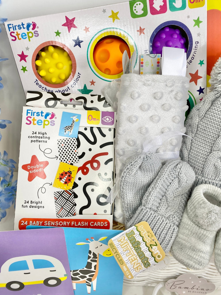 Sensory Baby Toy Gift Hamper Basket - Pink and Blue Hampers