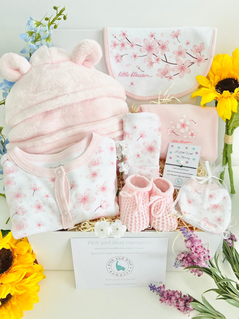 Stunning Little Blossom Baby Girl Hamper - Pink and Blue Hampers
