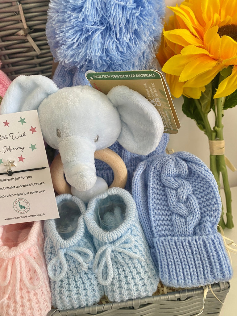 Twin Baby Gift Hamper - Buddy Elephants - Pink and Blue Hampers