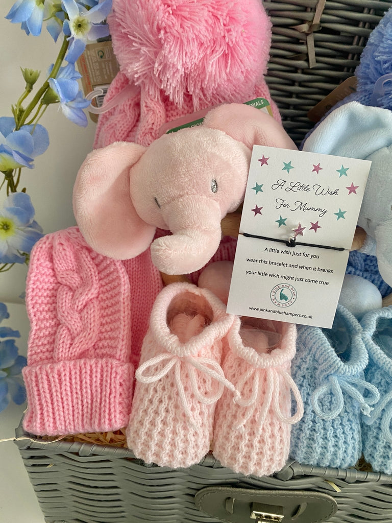 Twin Baby Gift Hamper - Buddy Elephants - Pink and Blue Hampers