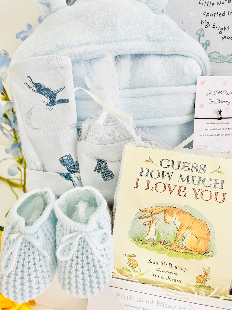 Baby Boy Guess How Much I Love You, Gorgeous New Baby Gift Hamper - Pink and Blue Hampers