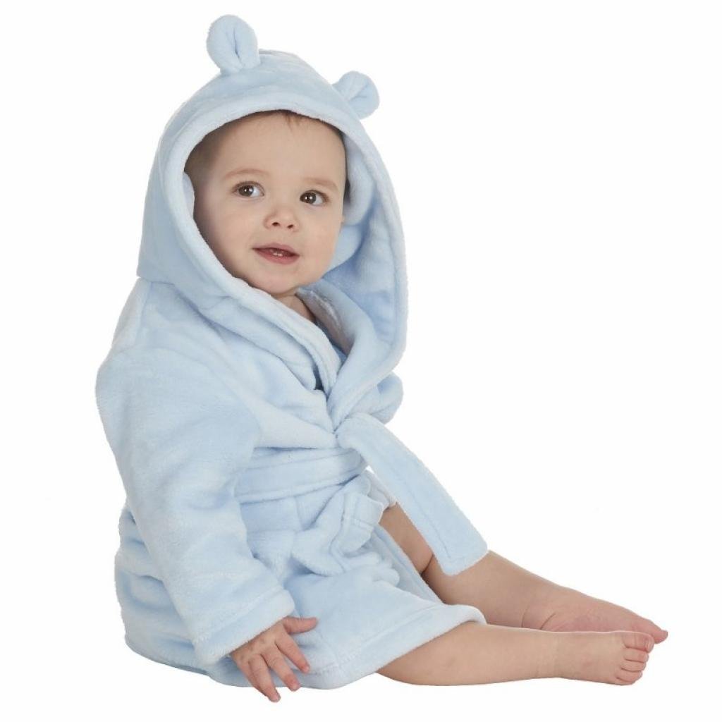 Baby Boys Hooded Dressing Gown - Pink and Blue Hampers