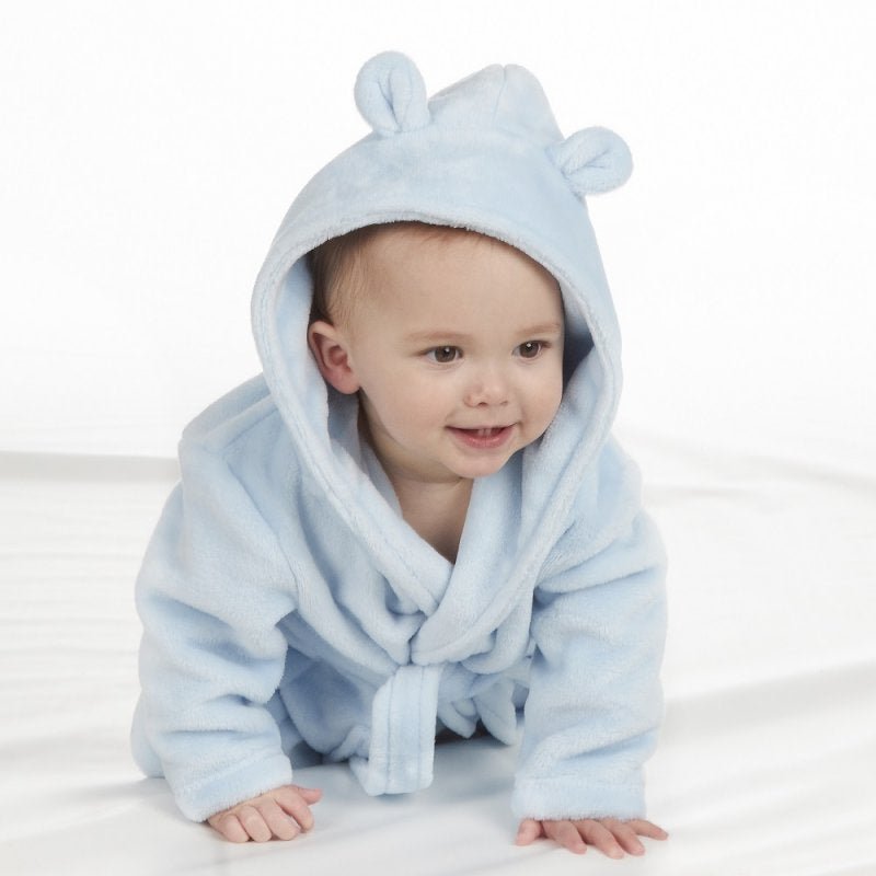 Baby Boys Hooded Dressing Gown - Pink and Blue Hampers