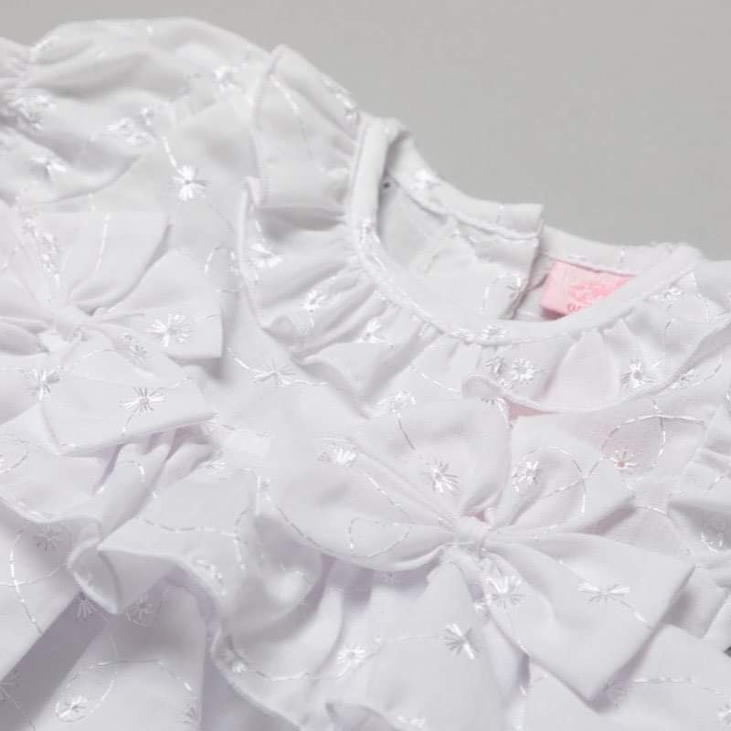 Baby Girl's Tired Broderie Anglaise Dress, Pant & Headband Set - Pink and Blue Hampers