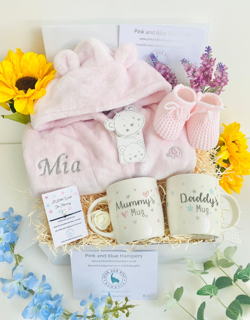 Beautiful Baby Girl Gift Hamper, New Mummy & Daddy Gift - Pink and Blue Hampers