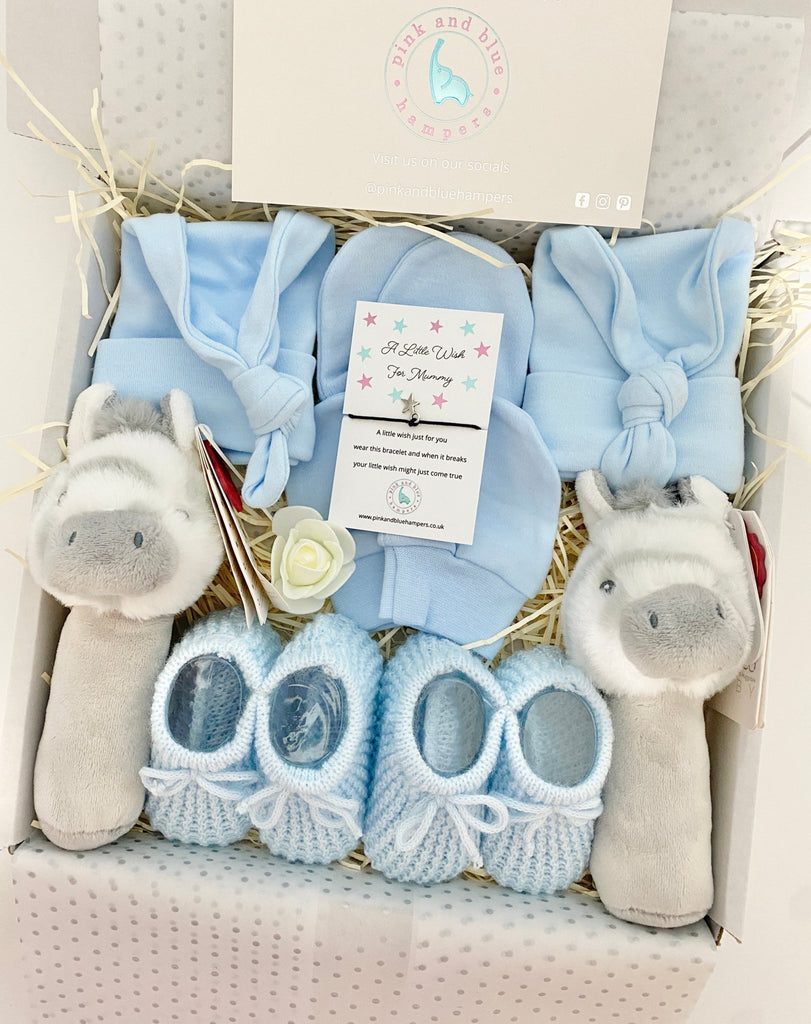 Beautiful Twin Boys Baby Gift Set, Twin Gift Set - Pink and Blue Hampers