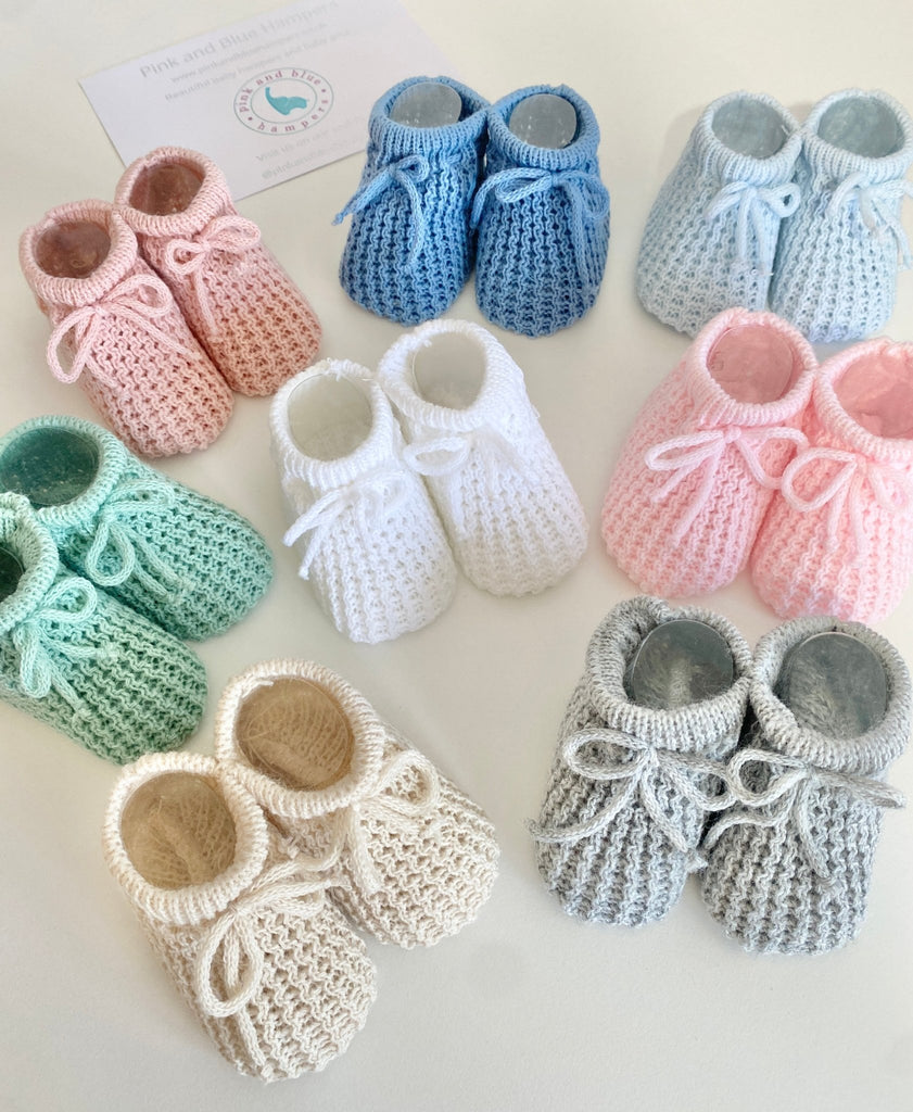 Cute Newborn Baby Booties - Pink and Blue Hampers