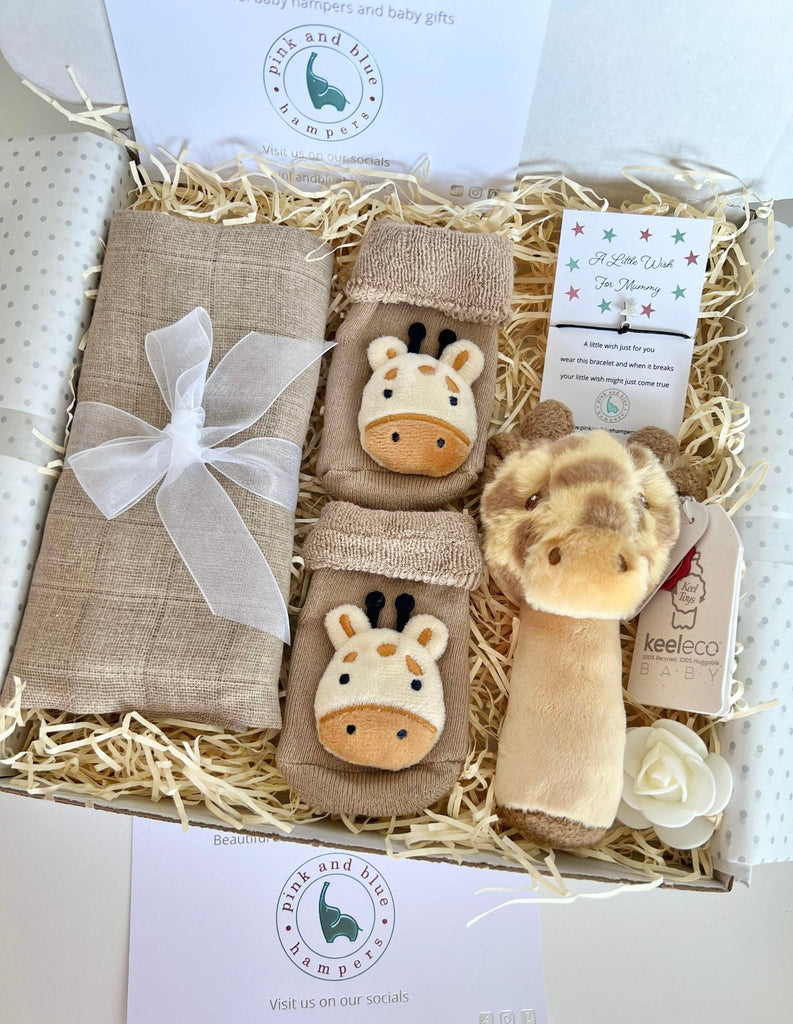 Gorgeous Giraffe Themed Baby Gift Hamper - Pink and Blue Hampers