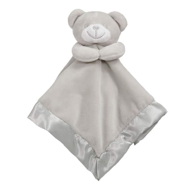 Grey Bear Comforter With Satin Back - Pink and Blue Hampers