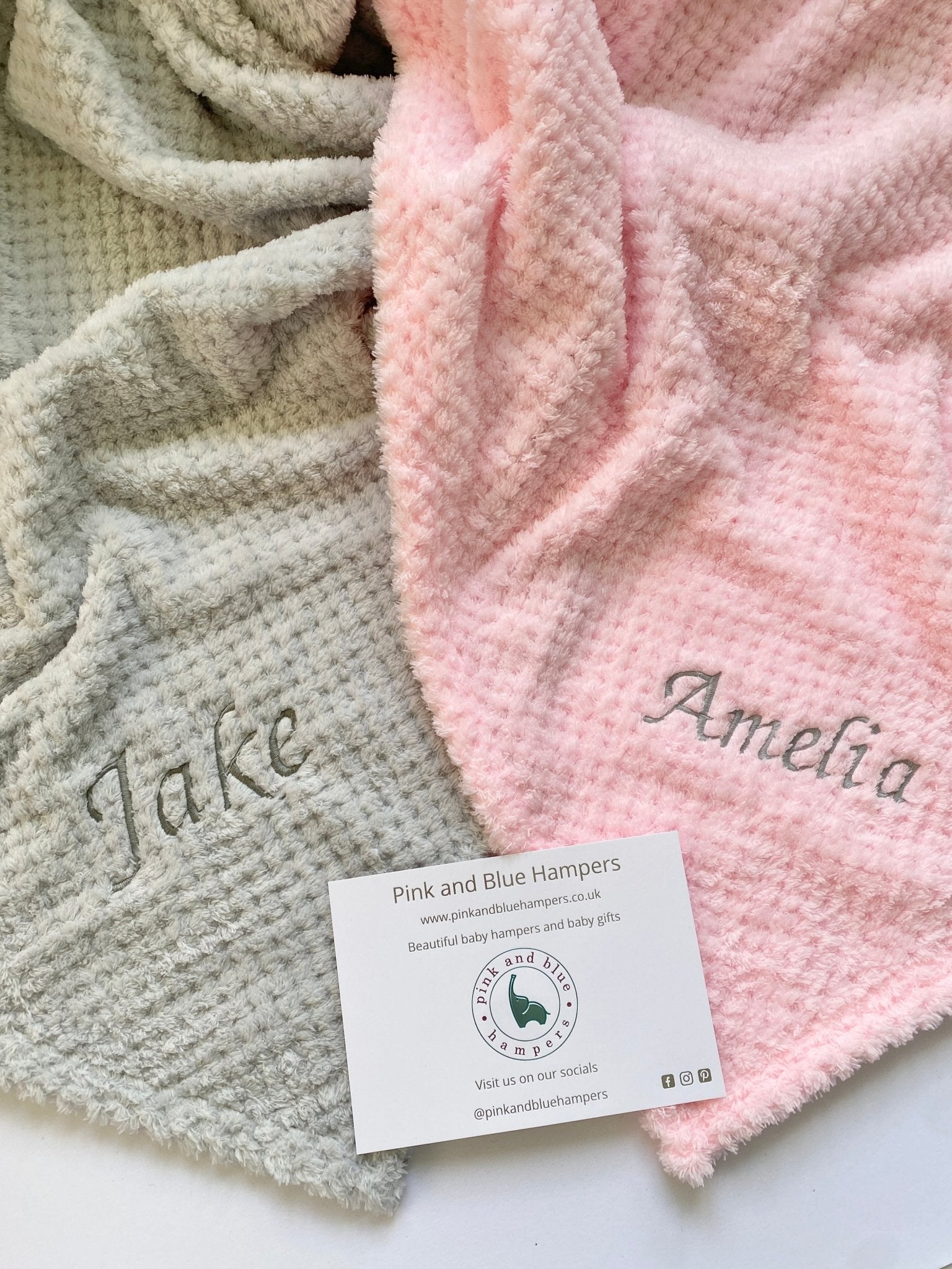 Pink personalised baby blanket sale