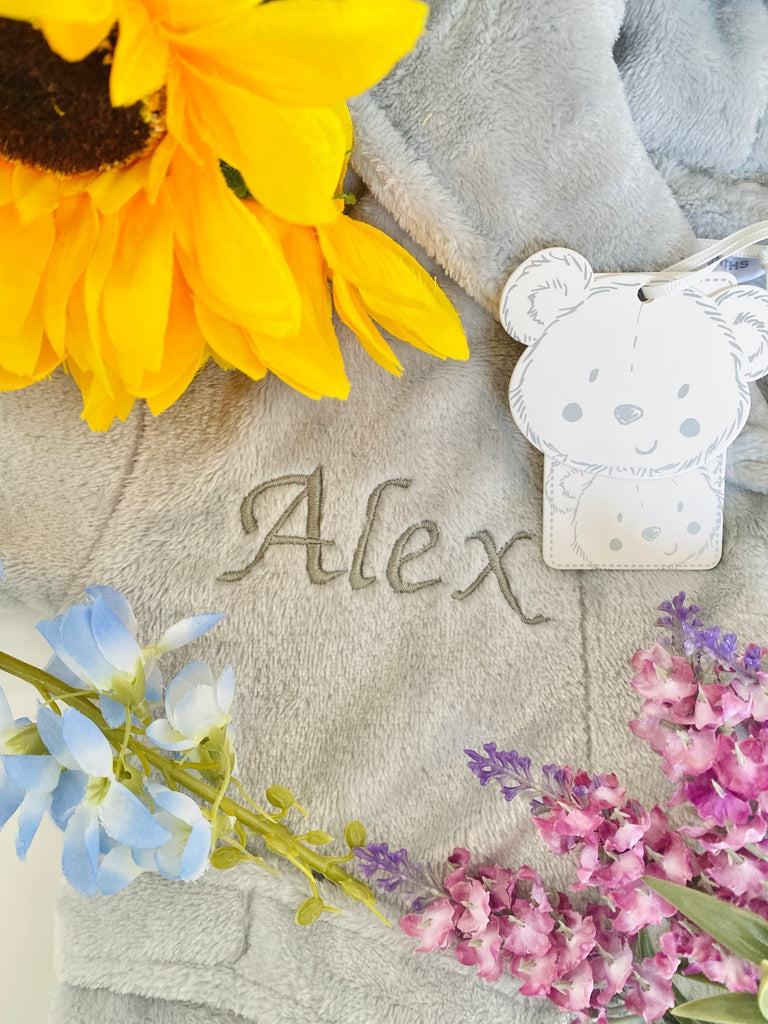 Personalised Baby Dressing Gown, Beautiful Baby Bath Robe, New Baby Gift - Pink and Blue Hampers