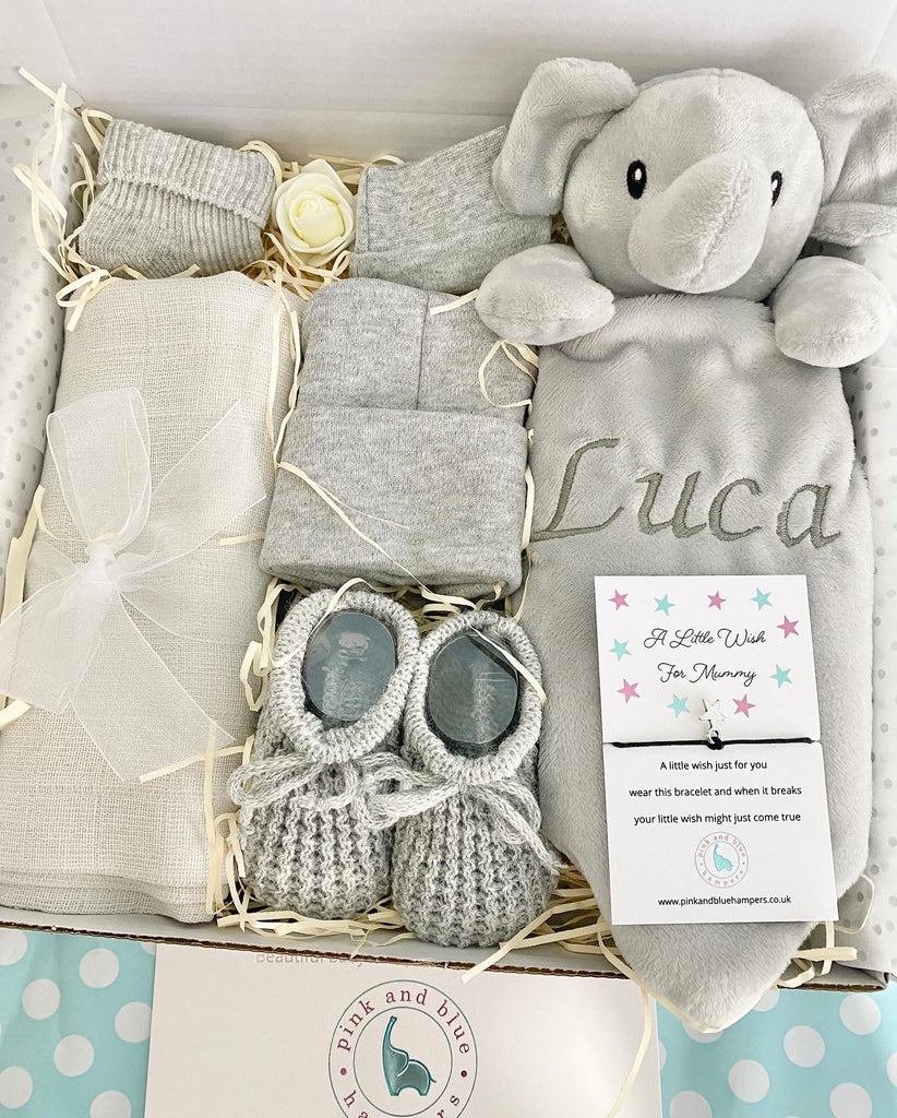 Personalised Baby Gift Set, Gorgeous New Baby Gift - Pink and Blue Hampers