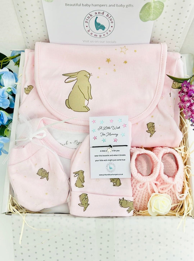 So Cute Bunny and Stars Baby Gift Set - Pink and Blue Hampers