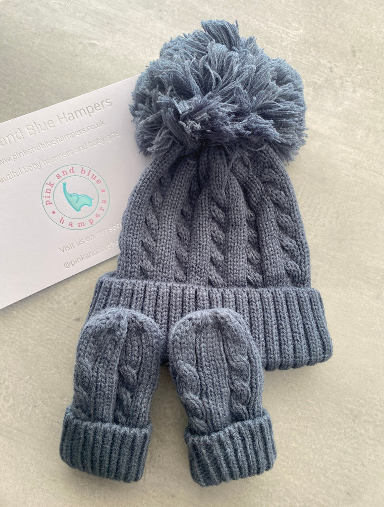 Sweet Hat & Mittens Set - Pink and Blue Hampers