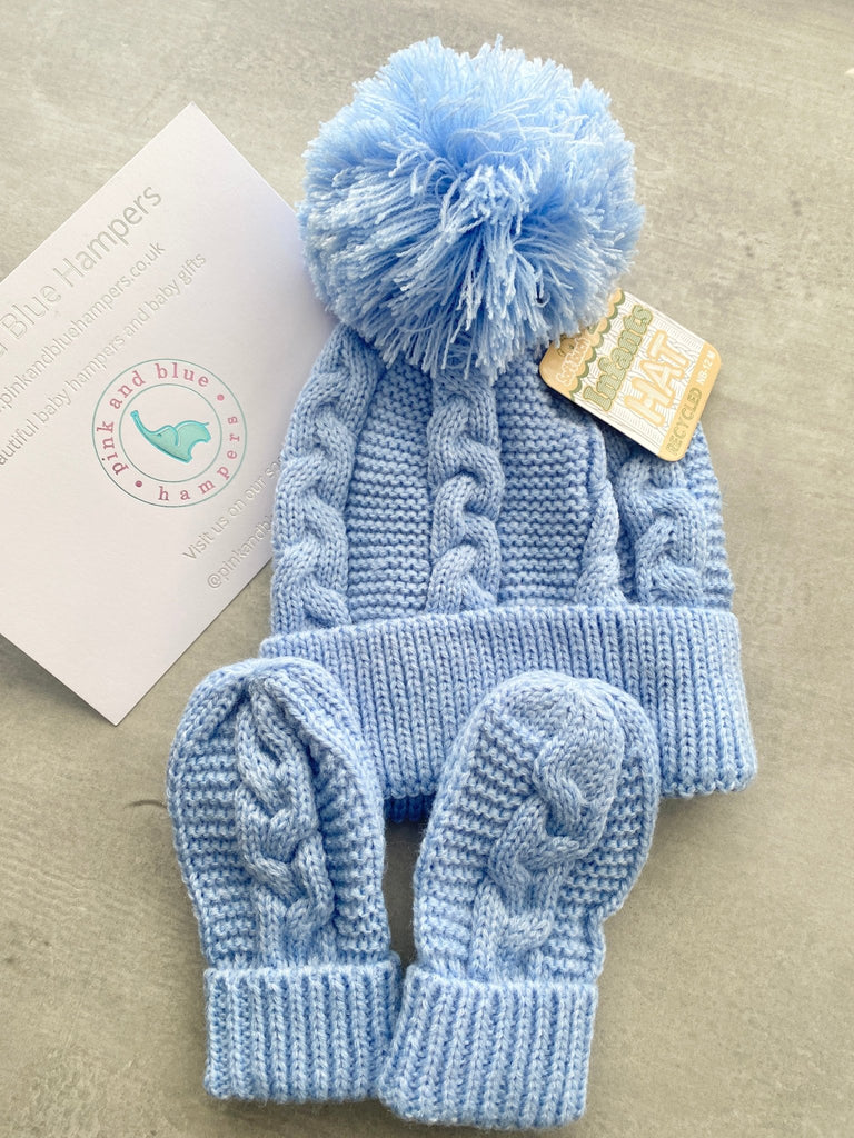 Sweet Hat & Mittens Set - Pink and Blue Hampers