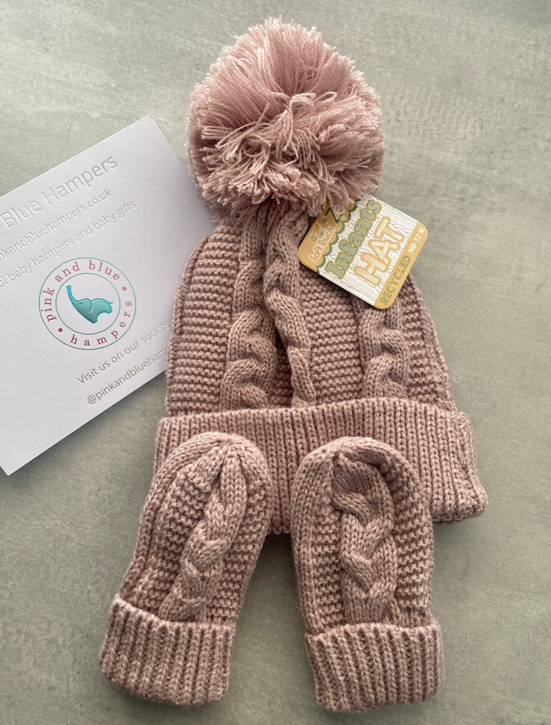 Sweet Hat & Mittens Set - Pink and Blue Hampers